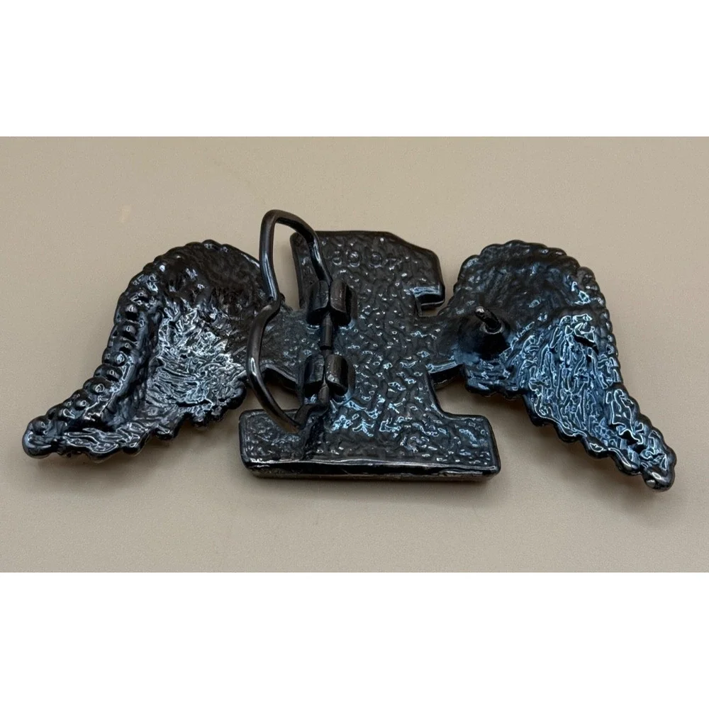 Vintage Harley-Davidson Winged Belt Buckle 5” Metal Biker Motorcycle